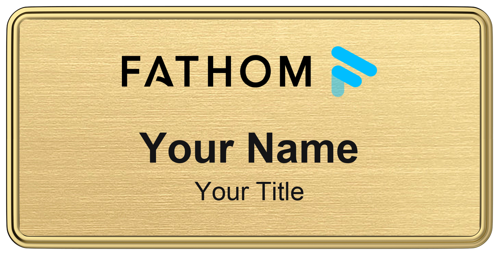 Fathom Realty Badge, Gold Metallic, Gold Border