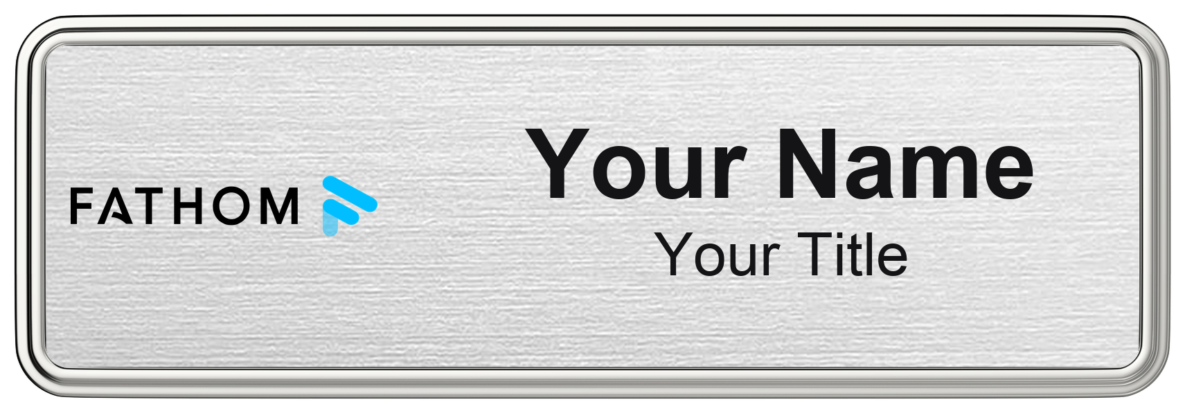 Fathom Realty real estate name badge, magnetic, with logo