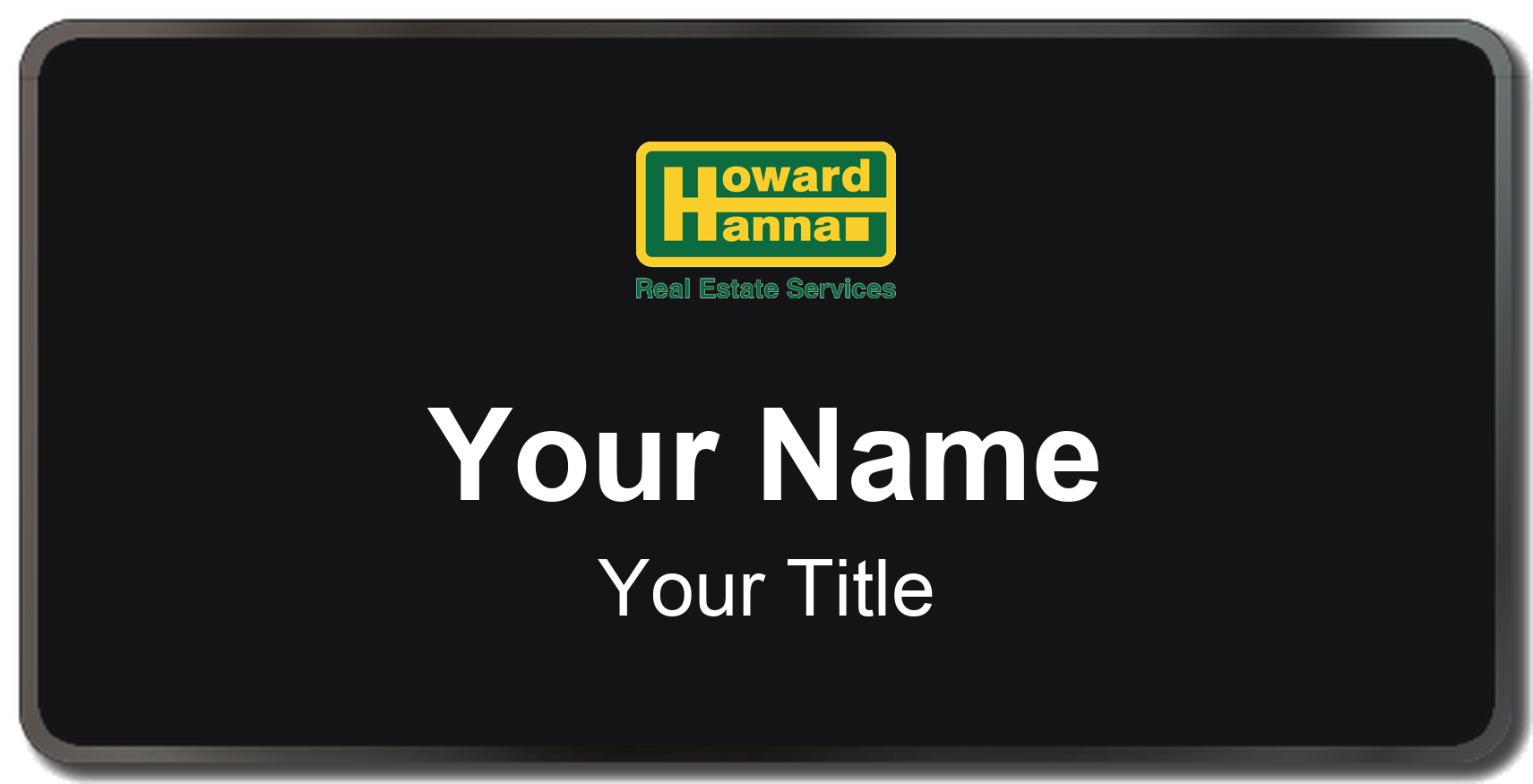 Howard Hanna Badge, Black, Black Border