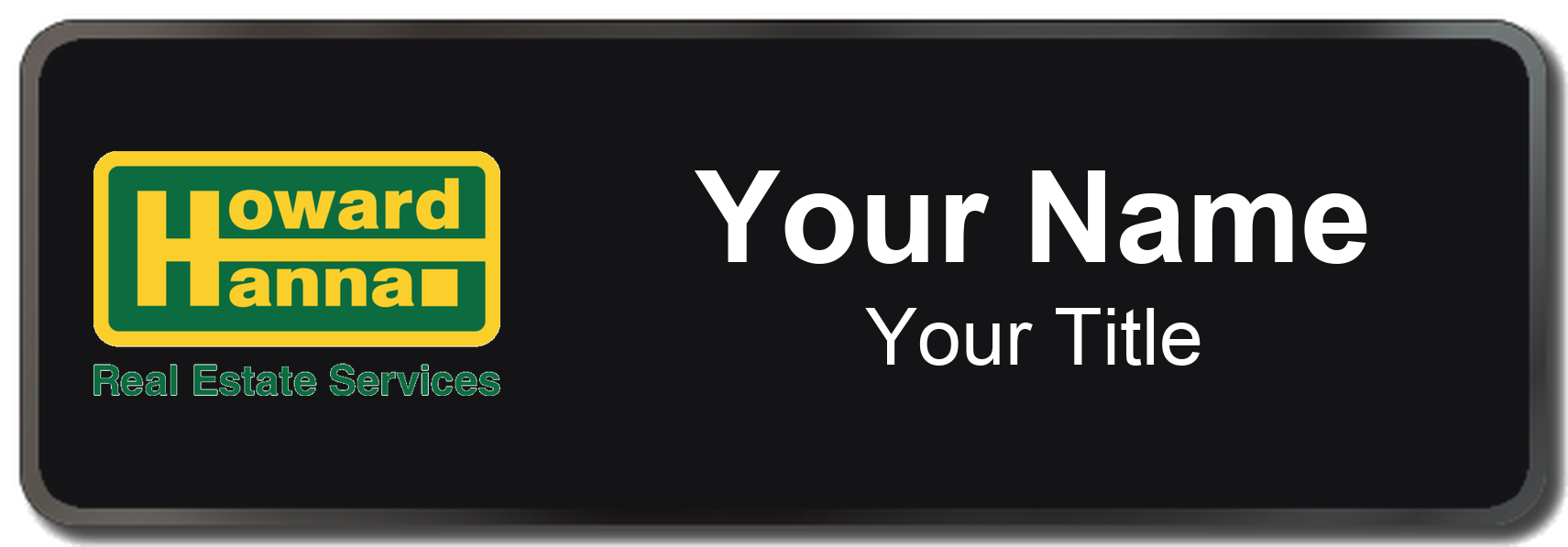 Howard Hanna Badge, Black, Black Border