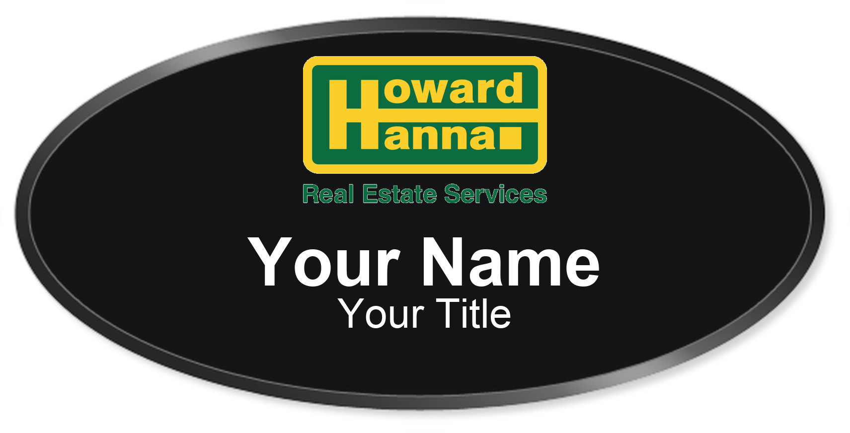 Howard Hanna Badge, Black, Black Border