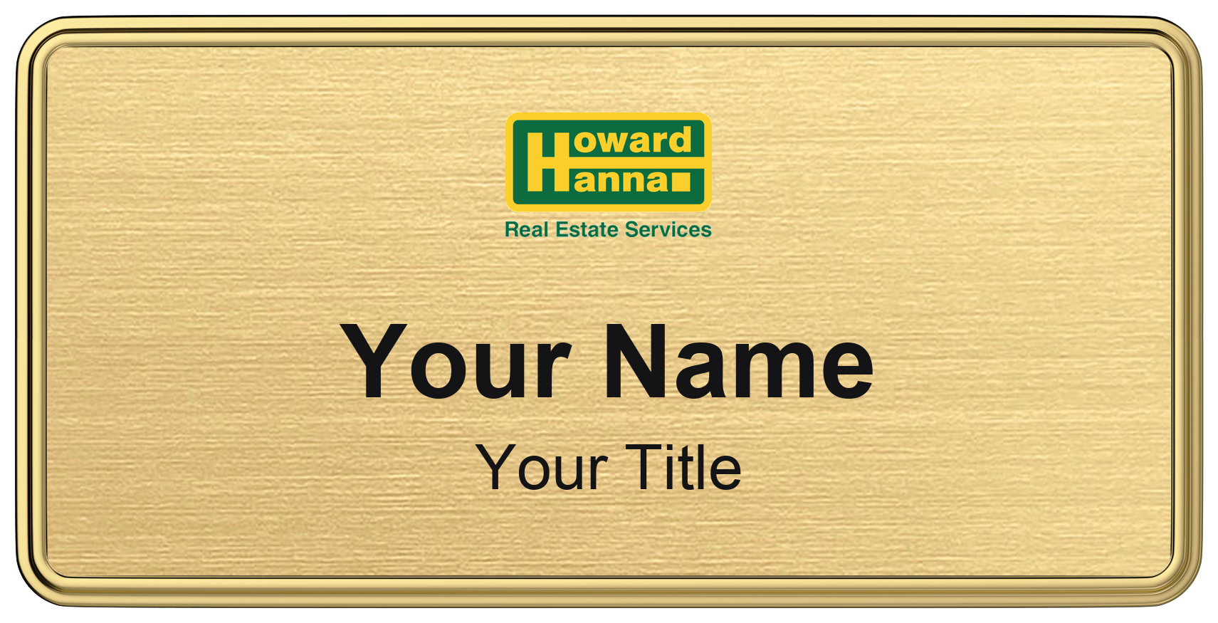 Howard Hanna Badge, Gold Metallic, Gold Border
