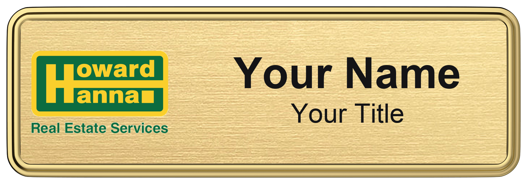 Howard Hanna Badge, Gold Metallic, Gold Border