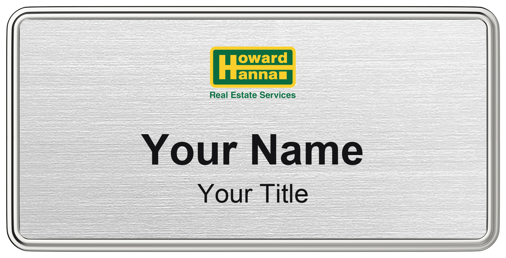 Howard Hanna Badge, Silver Metallic, Silver Border