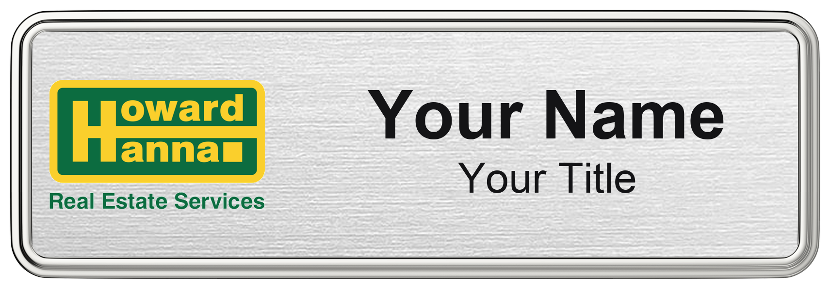 Howard Hanna Badge, Silver Metallic, Silver Border