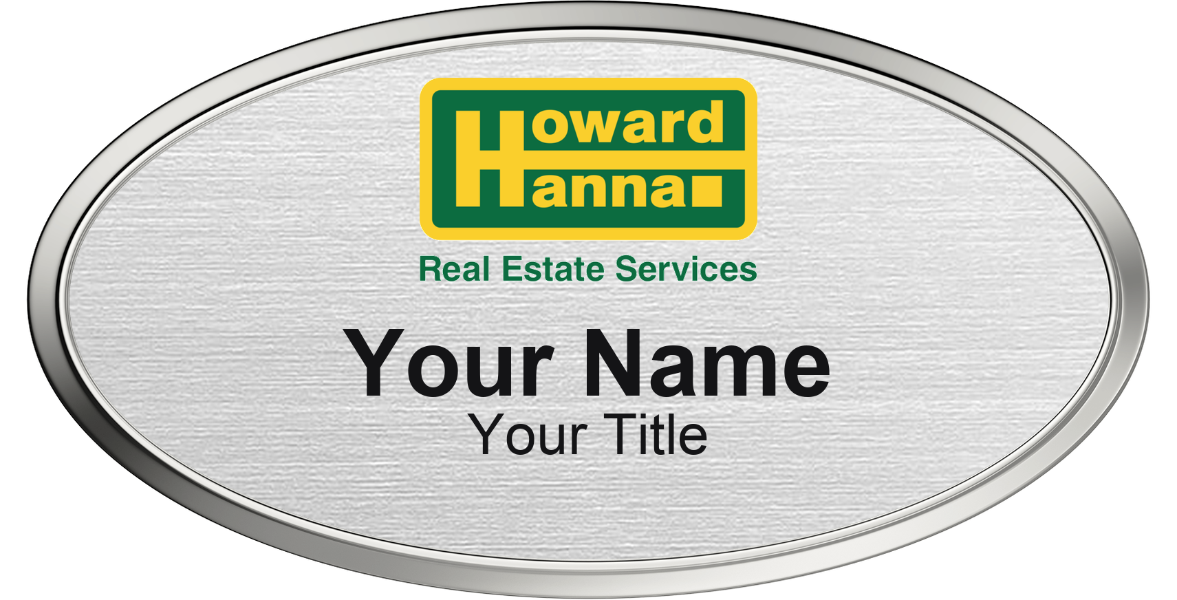 Howard Hanna Badge, Silver Metallic, Silver Border