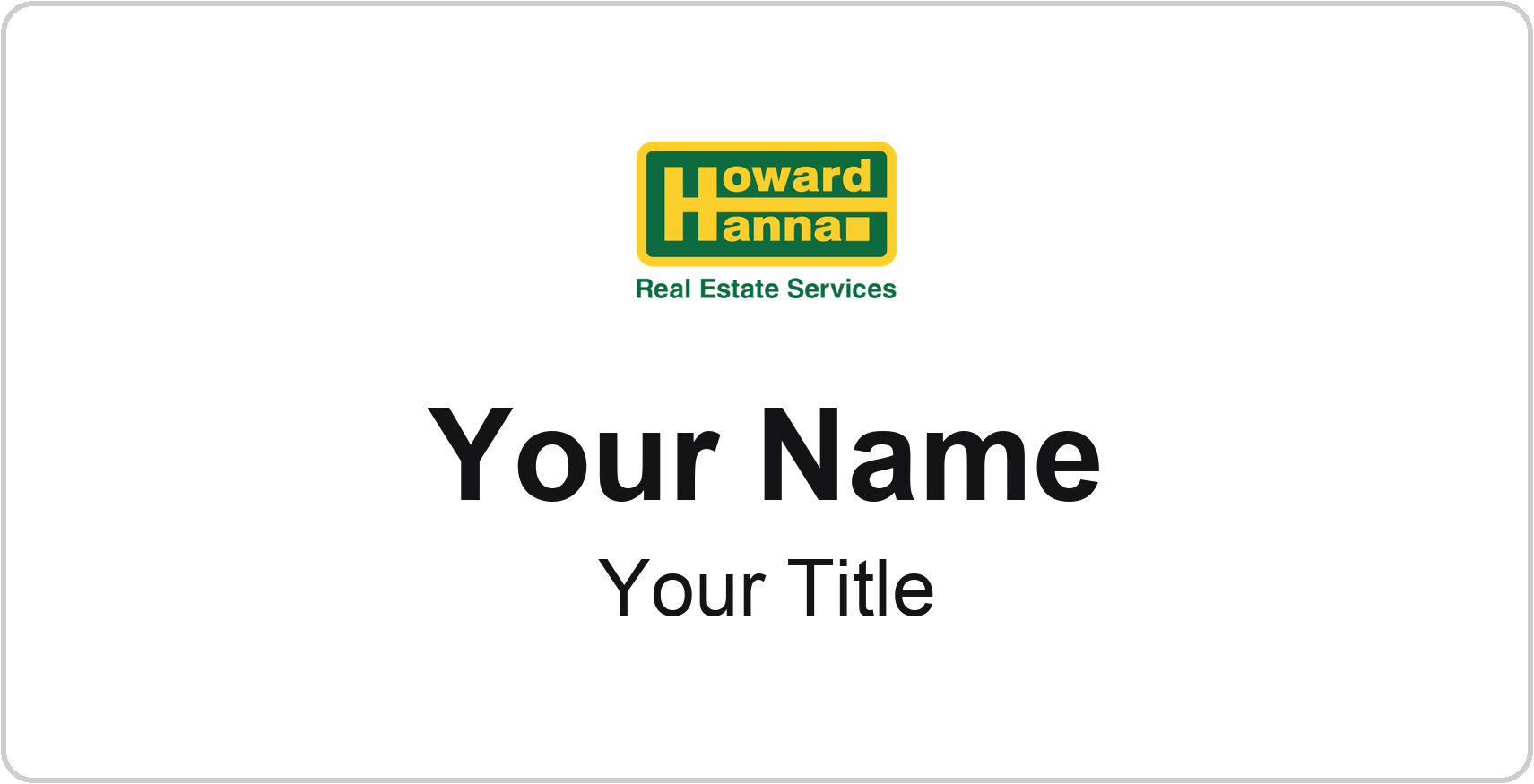 Howard Hanna Badge, White, No Border