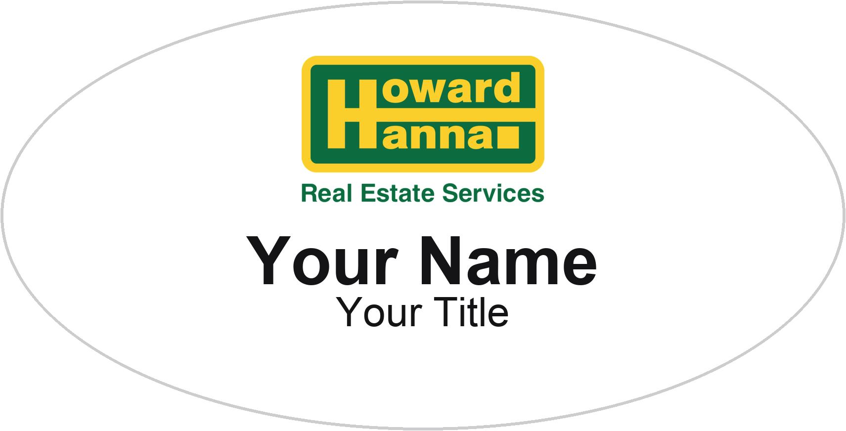 Howard Hanna Badge, White, No Border