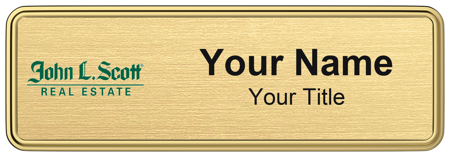 John L. Scott Badge, Gold Metallic, Gold Border