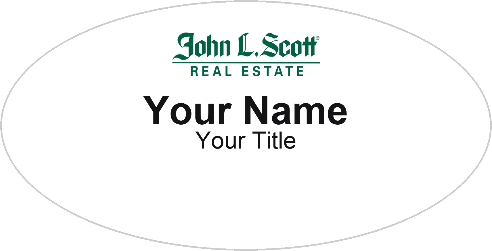 John L. Scott Badge, White, No Border