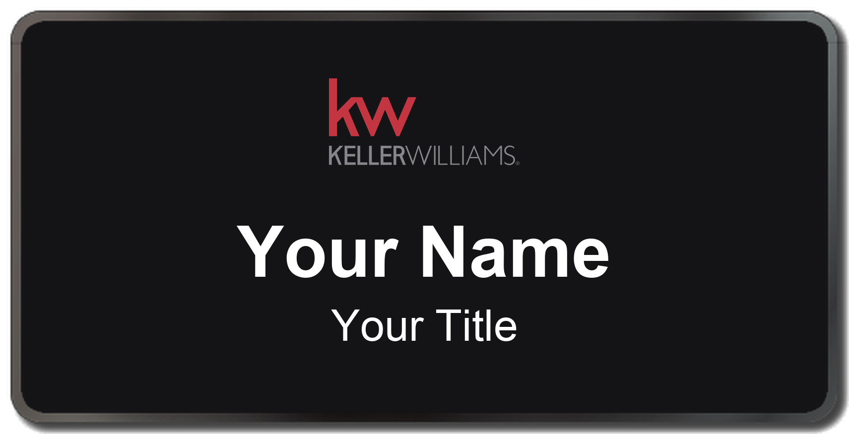Keller Williams Badge, Black, Black Border