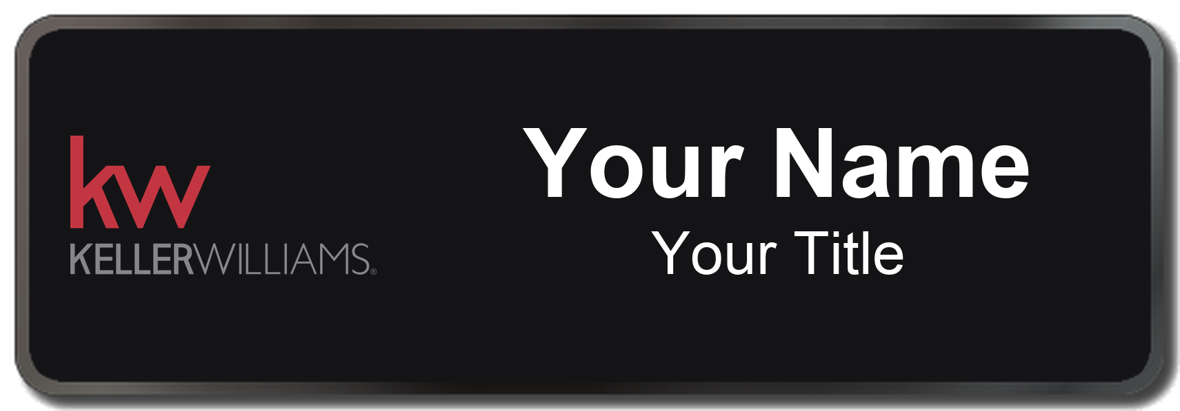 Keller Williams Badge, Black, Black Border