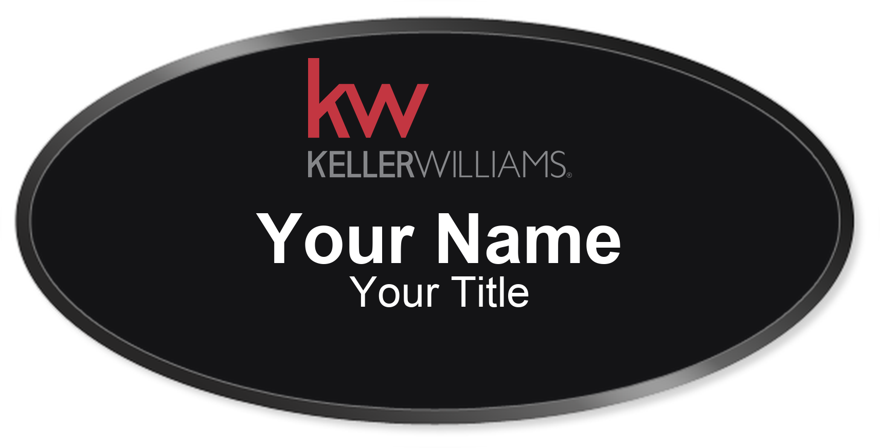 Keller Williams Badge, Black, Black Border