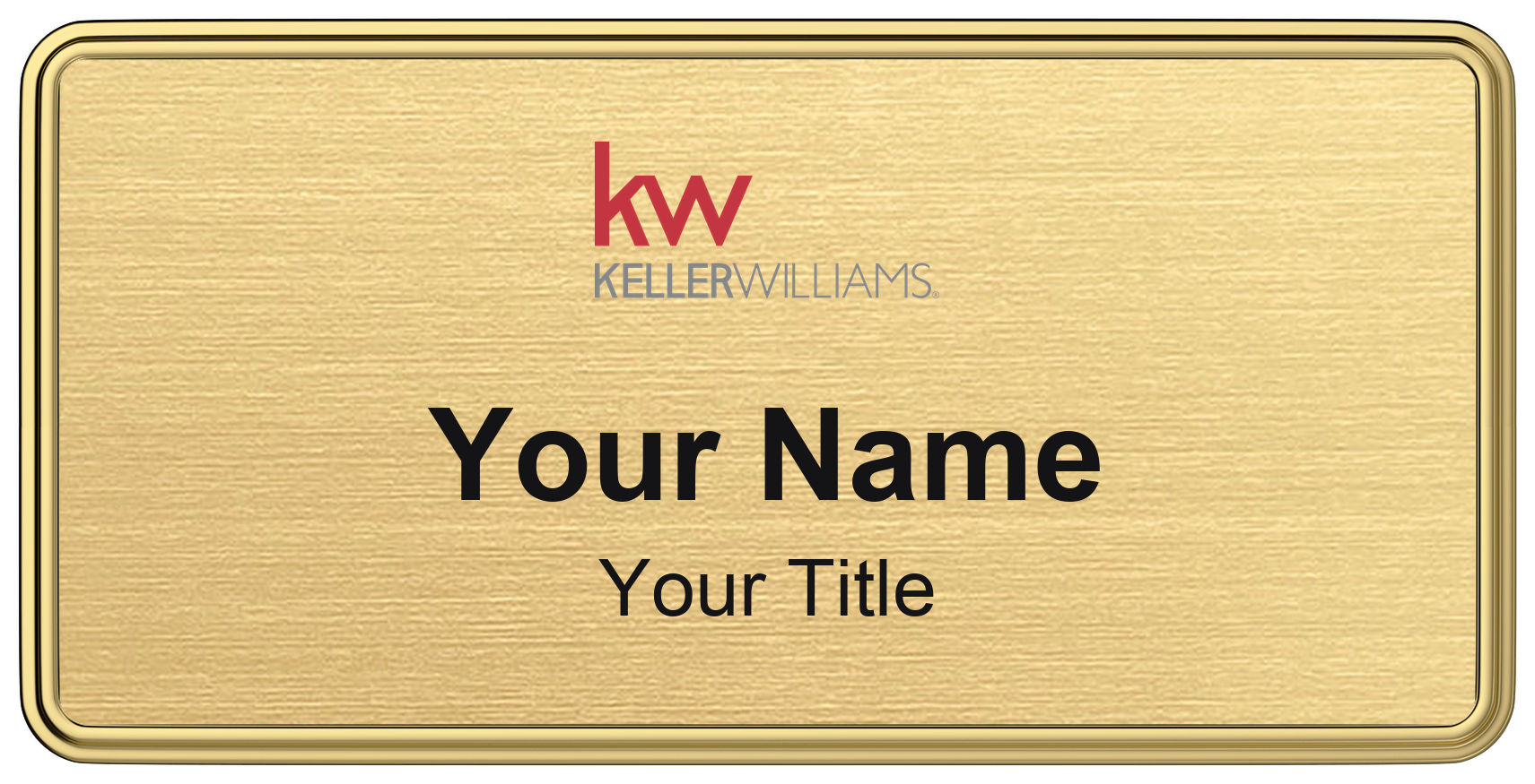 Keller Williams Badge, Gold Metallic, Gold Border