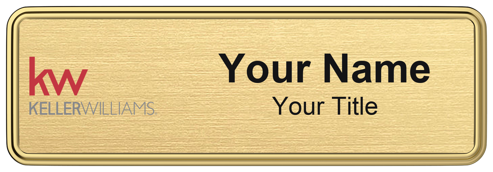 Keller Williams Badge, Gold Metallic, Gold Border