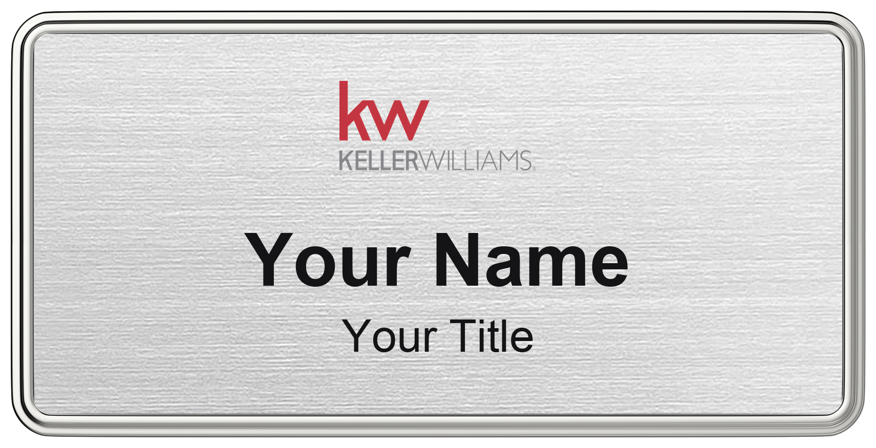 Keller Williams Badge, Silver Metallic, Silver Border