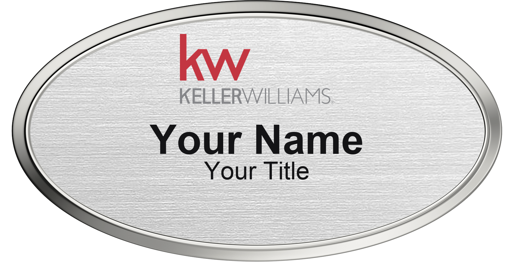 Keller Williams Badge, Silver Metallic, Silver Border