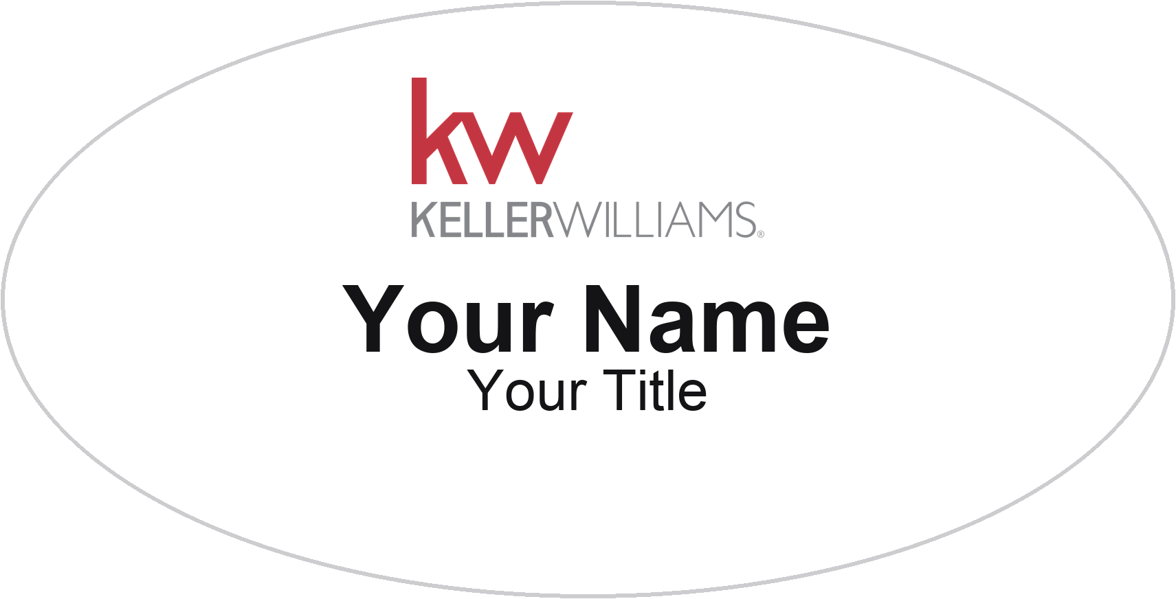 Keller Williams Badge, White, No Border