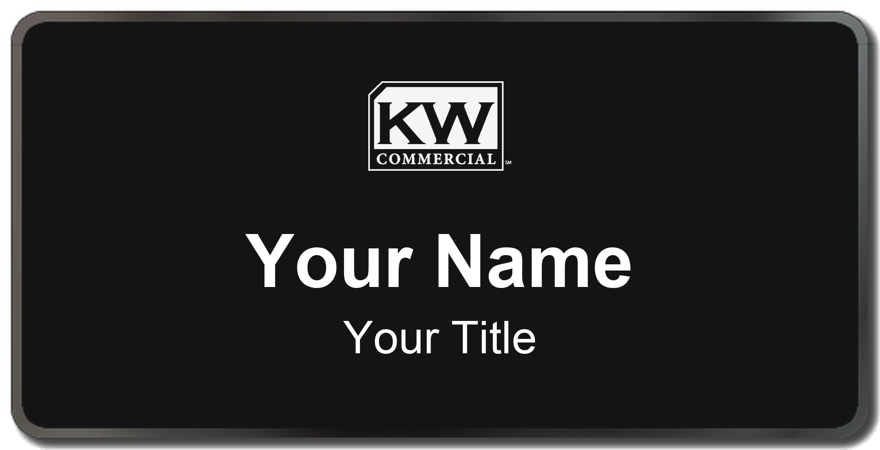 KW Commercial Badge, Black, Black Border