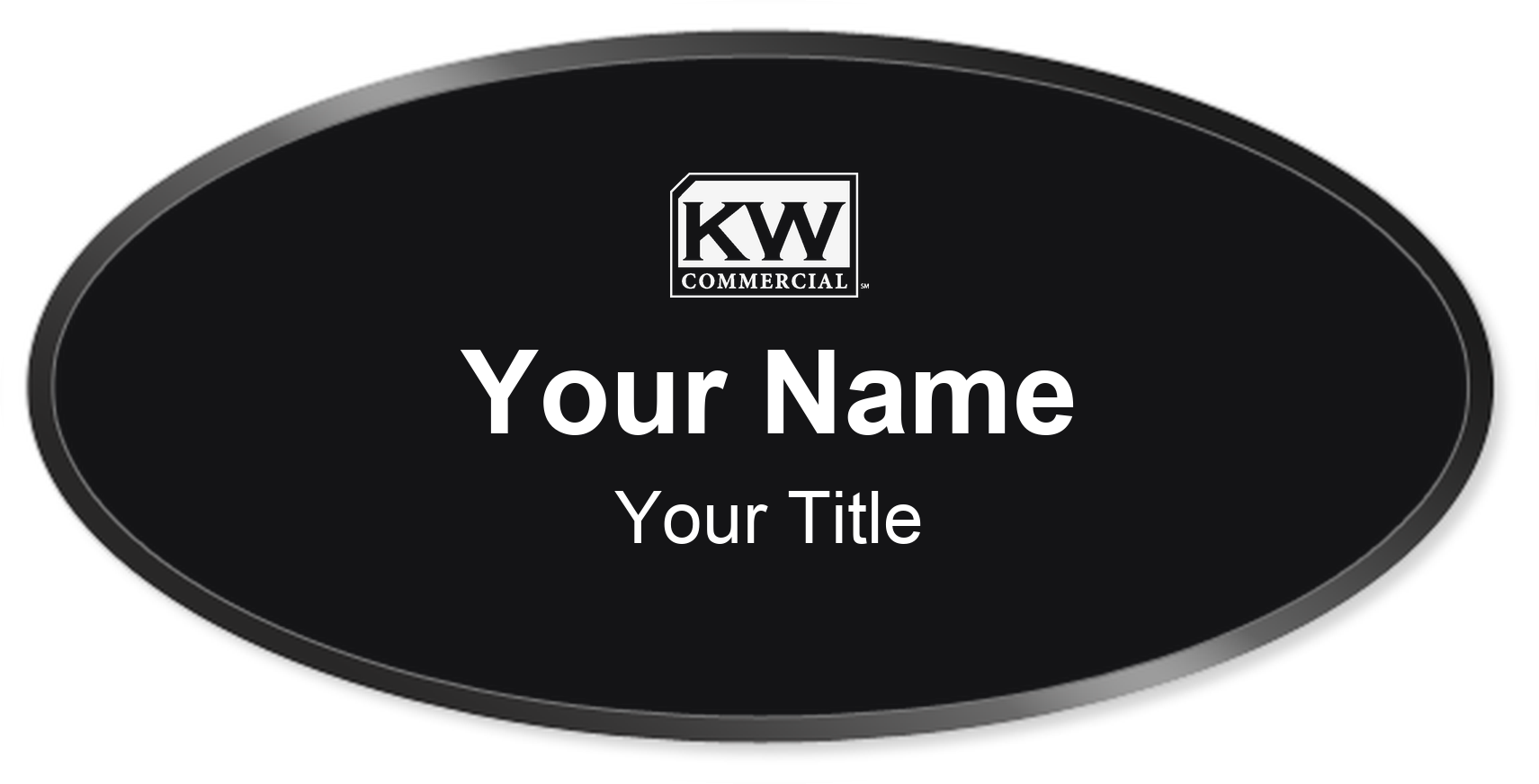 KW Commercial Badge, Black, Black Border