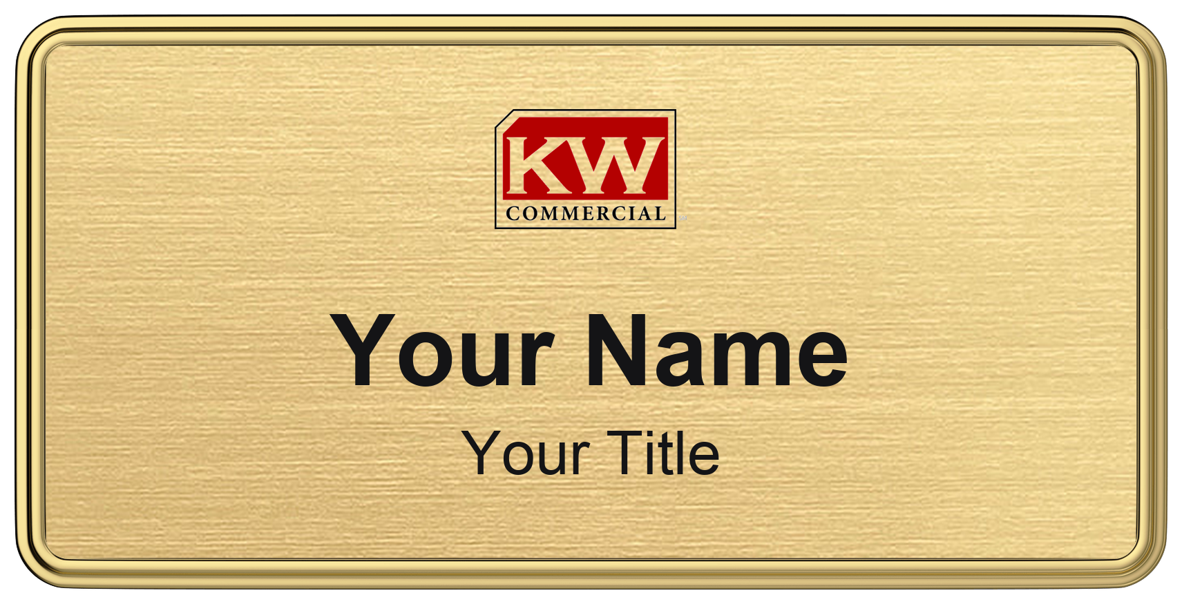 KW Commercial Badge, Gold Metallic, Gold Border