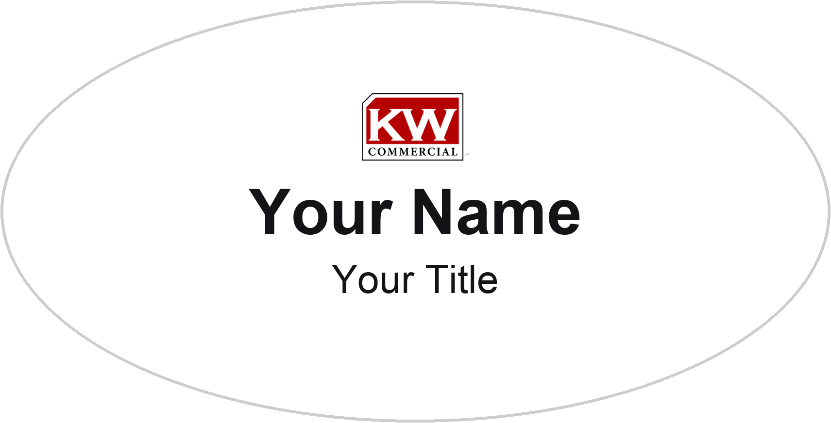 KW Commercial Badge, White, No Border