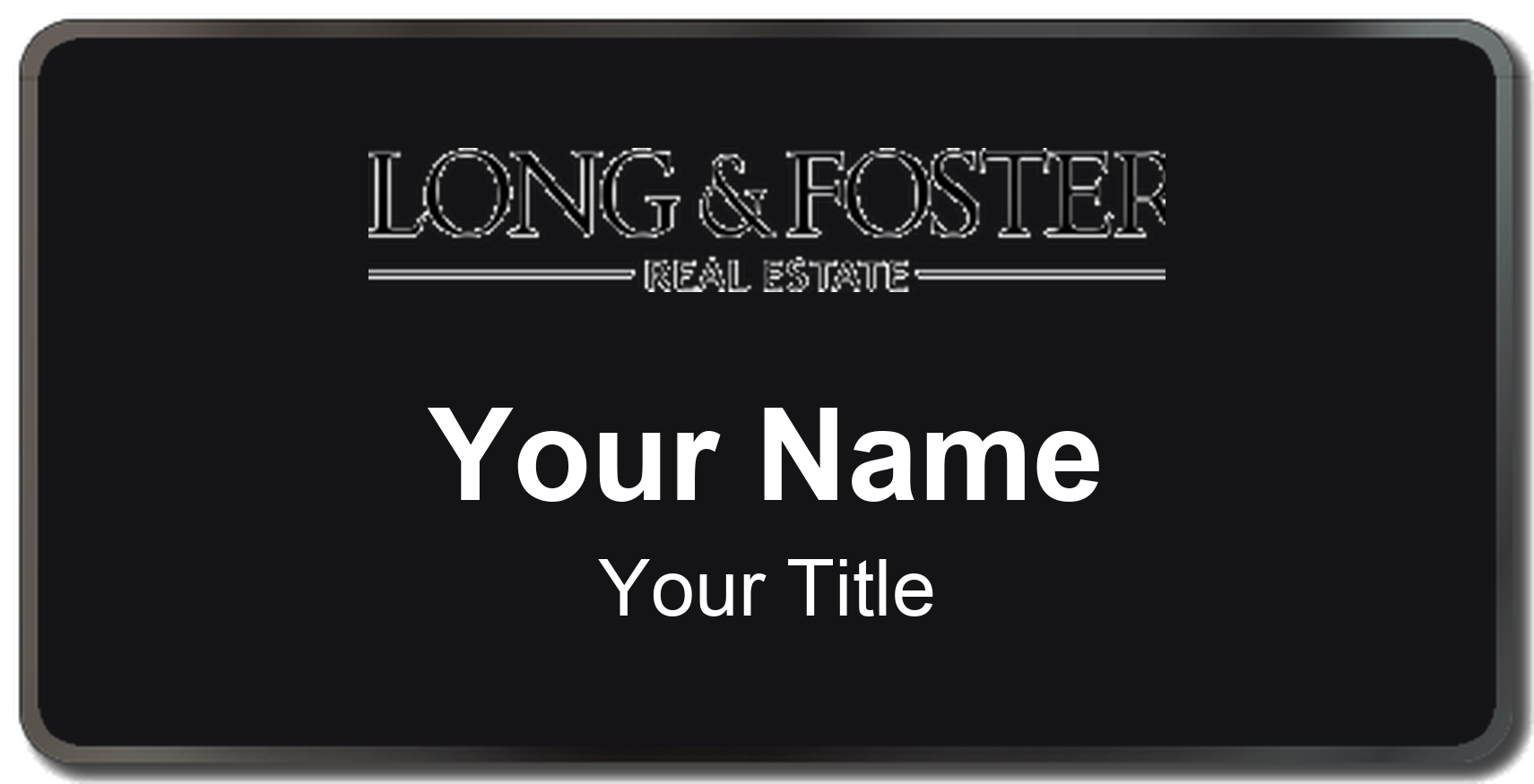 Long & Foster Badge, Black, Black Border