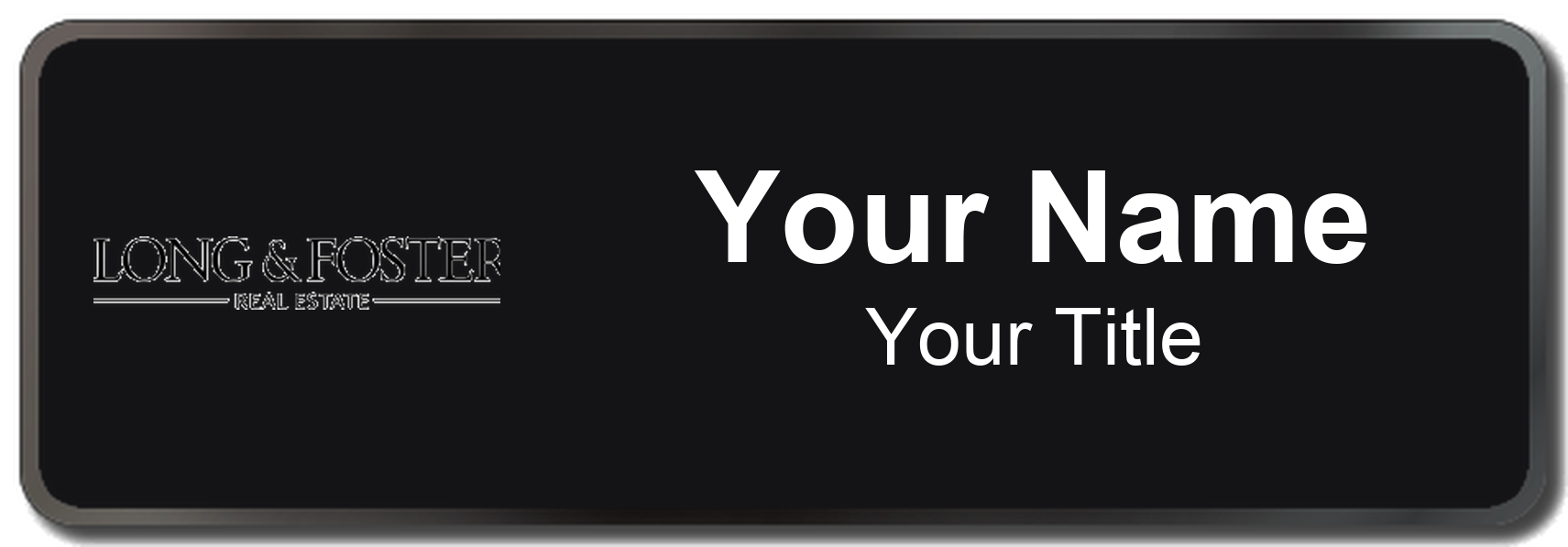 Long & Foster Badge, Black, Black Border