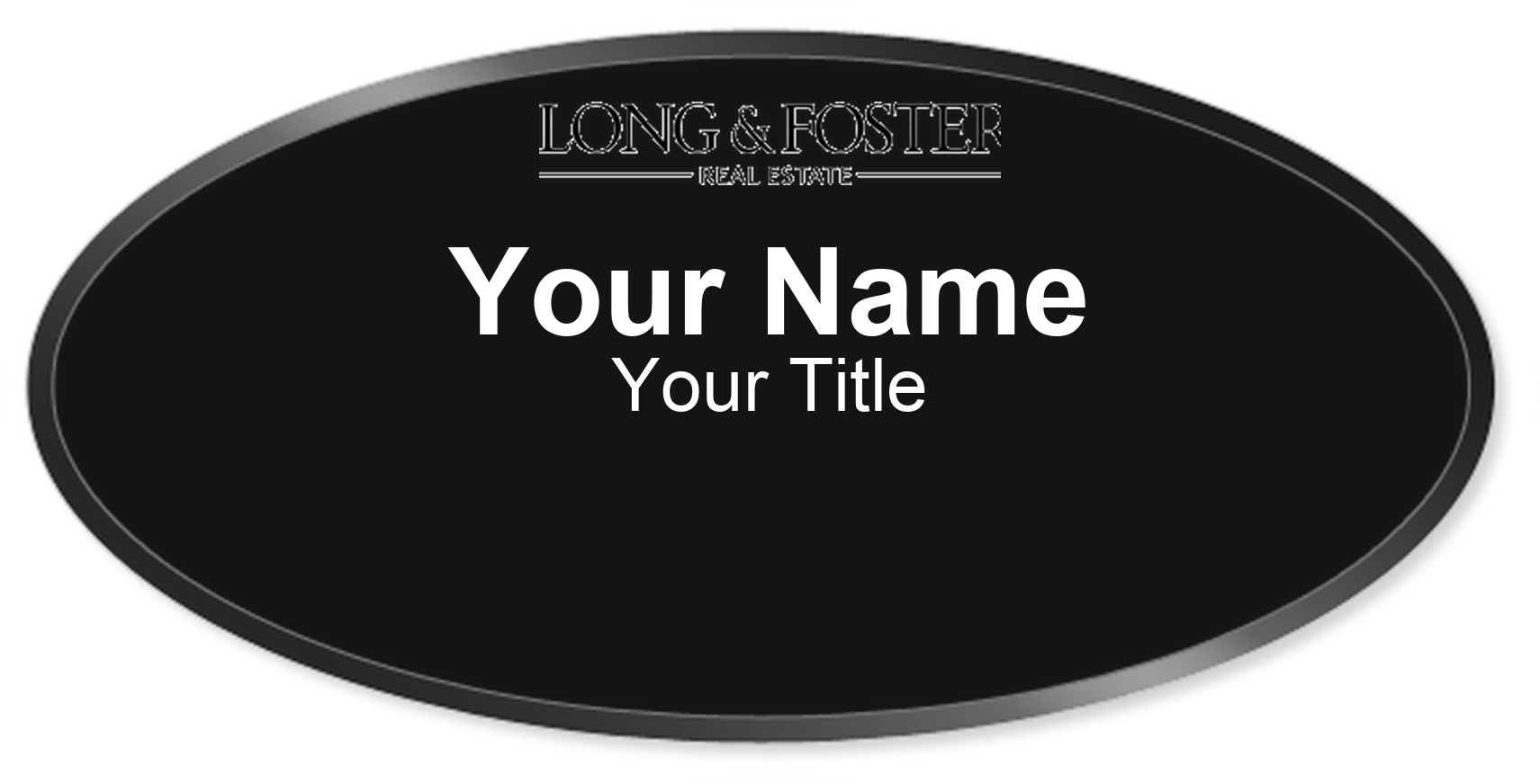Long & Foster Badge, Black, Black Border