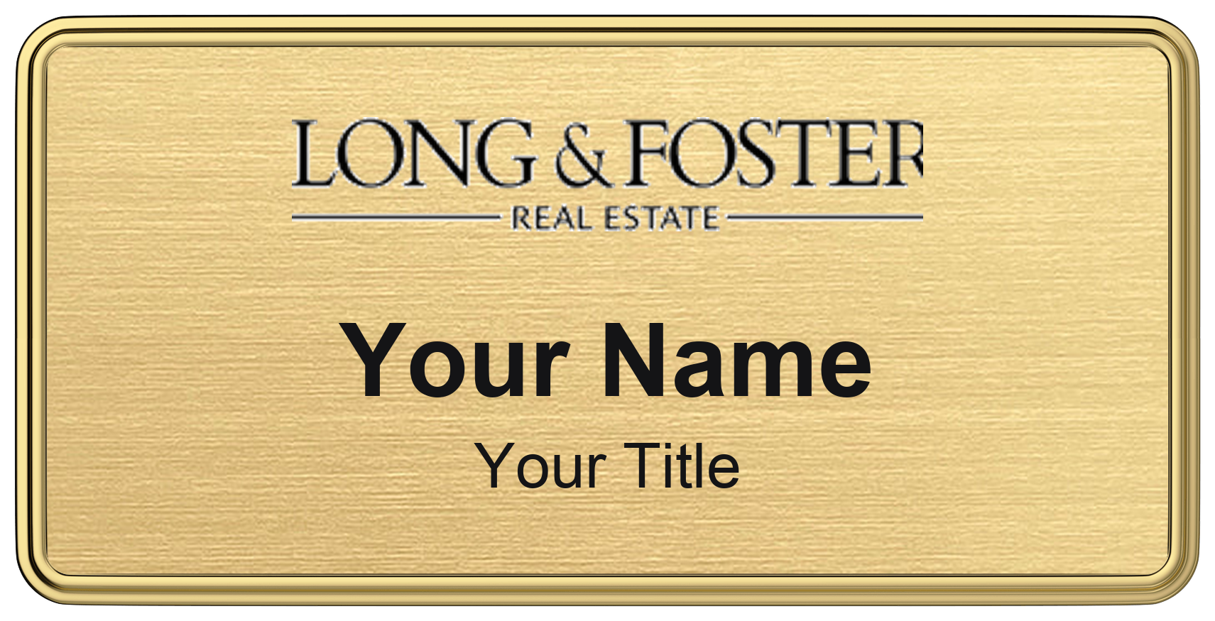 Long & Foster Badge, Gold Metallic, Gold Border
