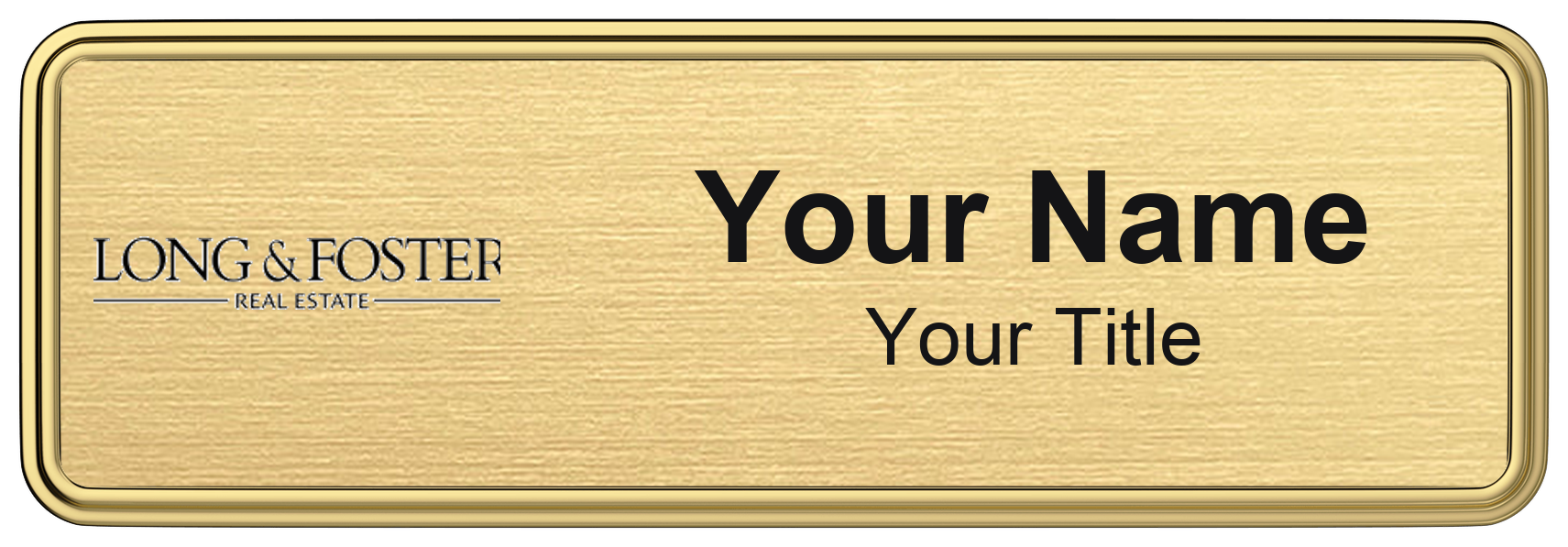 Long & Foster Badge, Gold Metallic, Gold Border