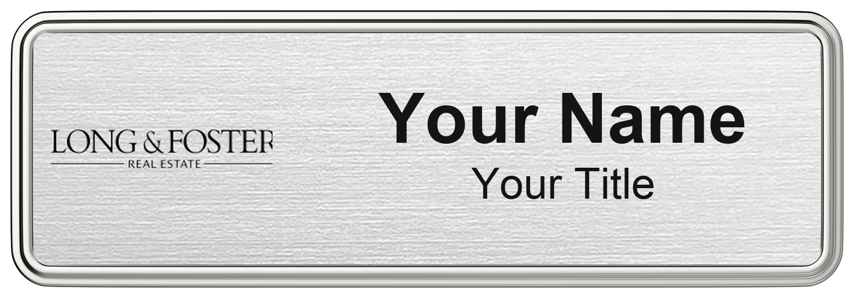 Long & Foster Badge, Silver Metallic, Silver Border