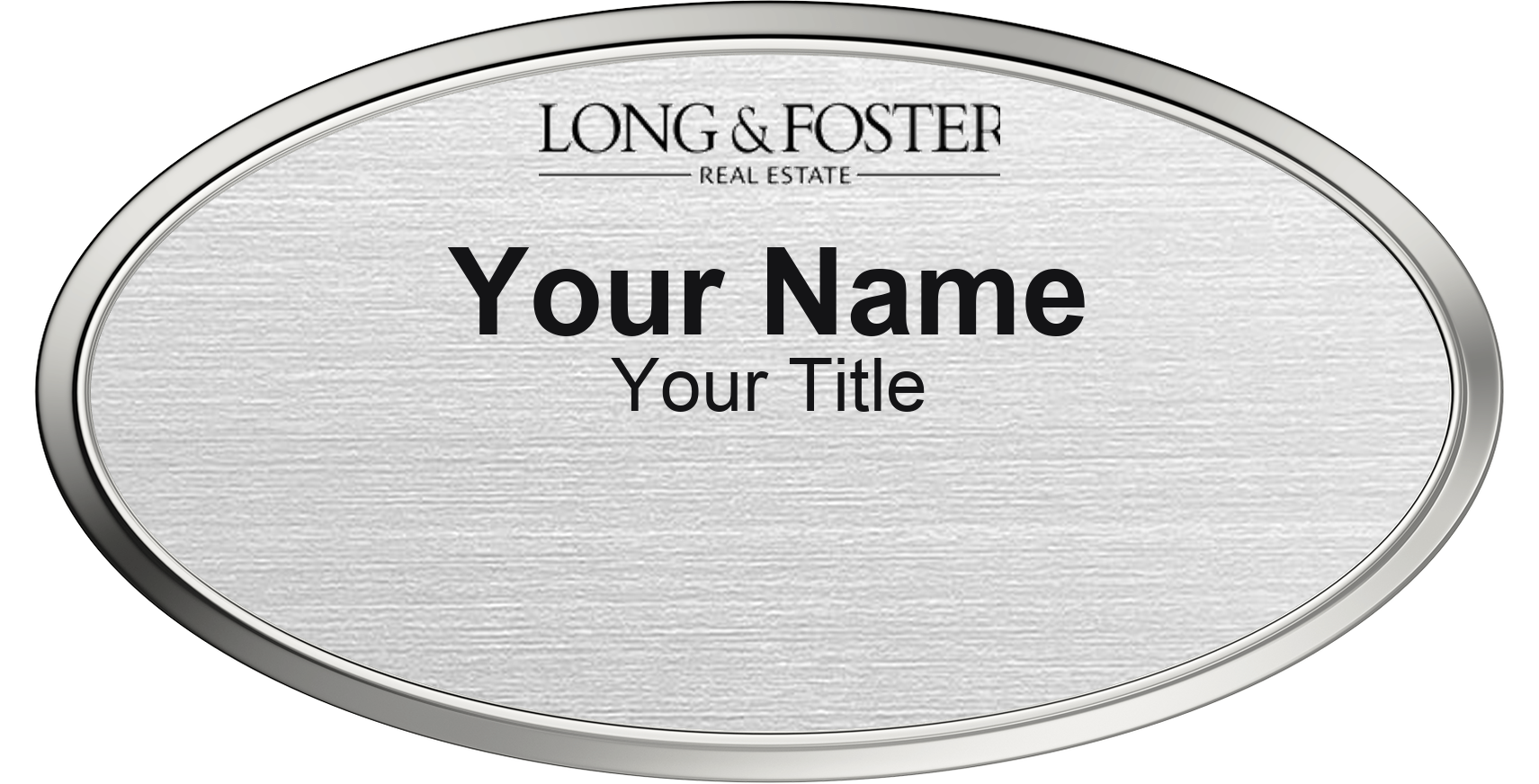 Long & Foster Badge, Silver Metallic, Silver Border