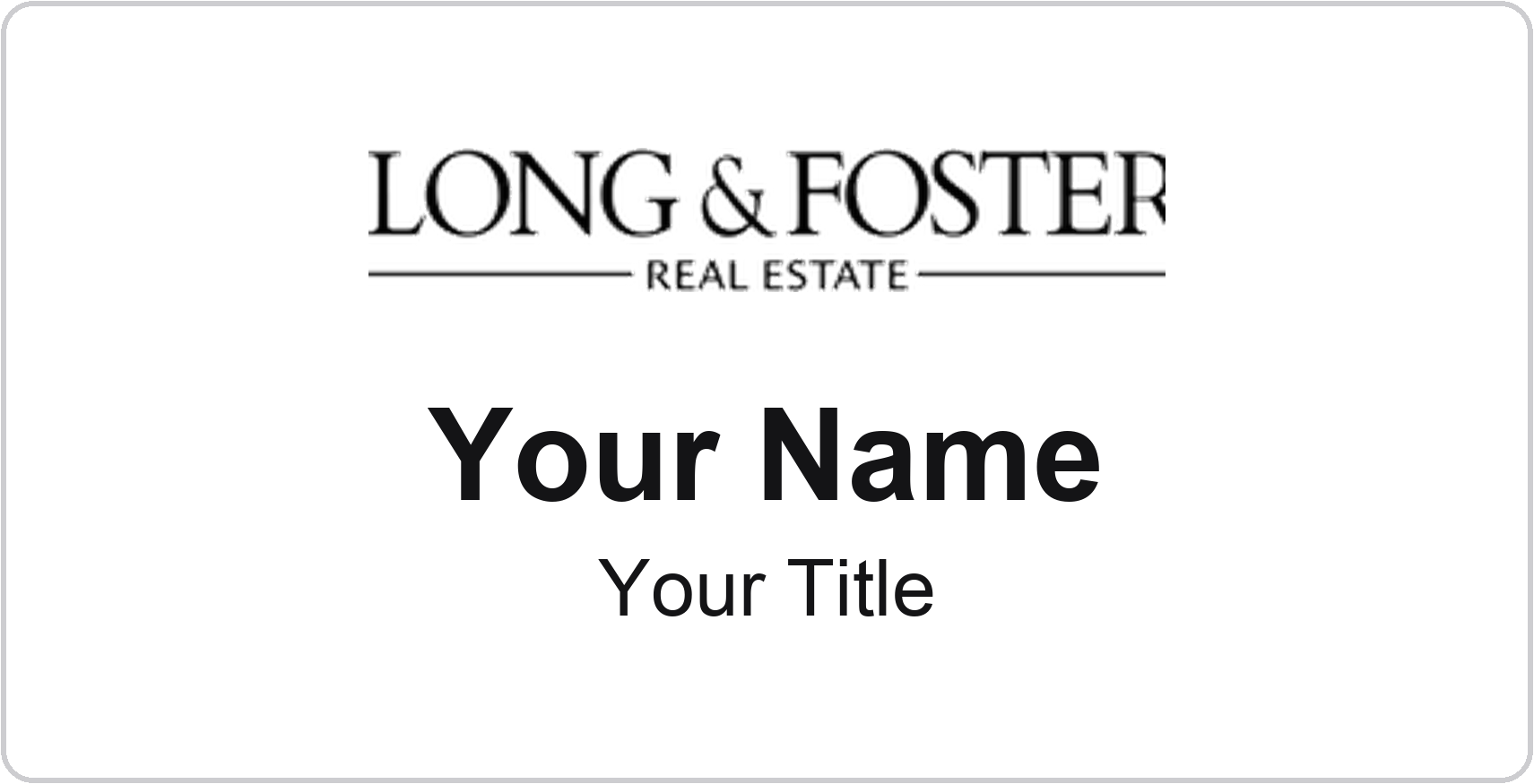 Long & Foster Badge, White, No Border