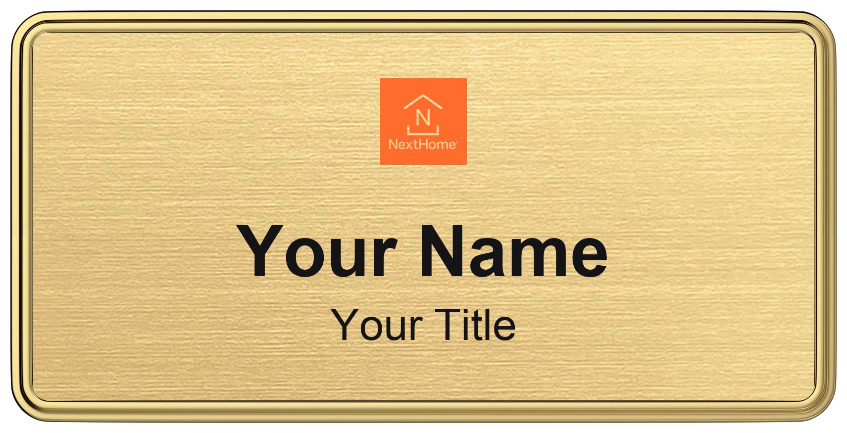 NextHome Badge, Gold Metallic, Gold Border