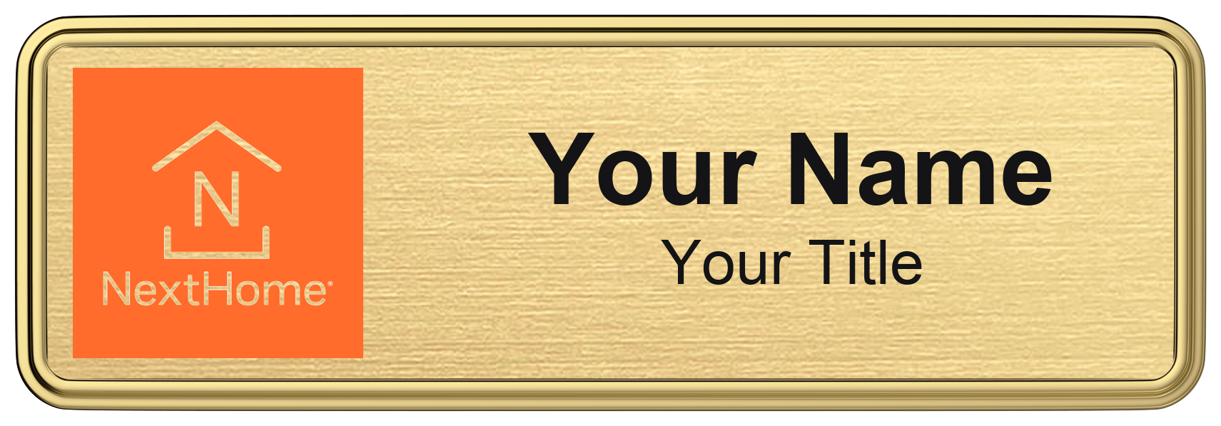 NextHome Badge, Gold Metallic, Gold Border