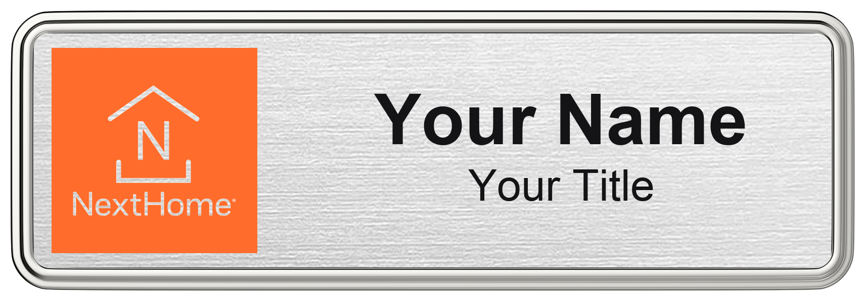 NextHome Badge, Silver Metallic, Silver Border