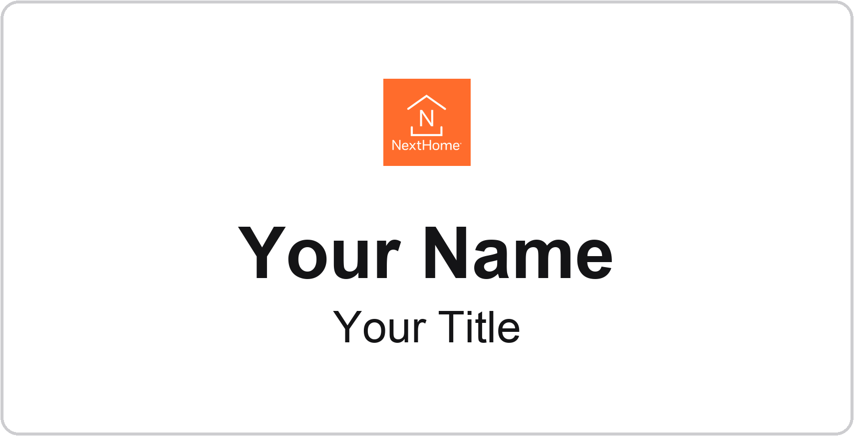 NextHome Badge, White, No Border
