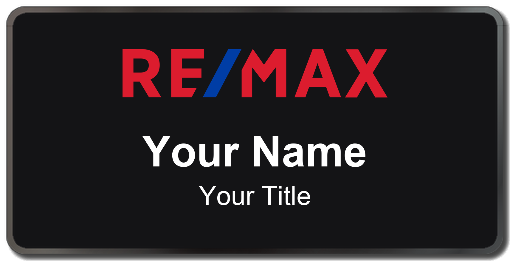 RE/MAX Badge, Black, Black Border