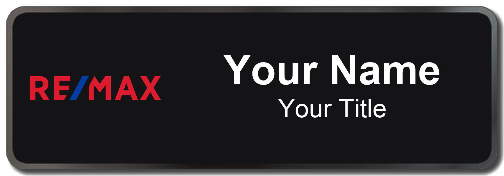 RE/MAX Badge, Black, Black Border