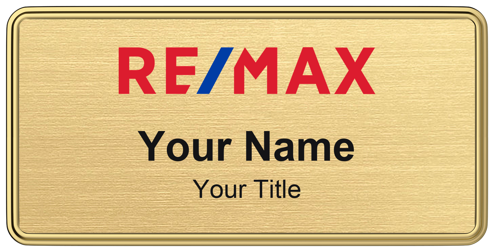 RE/MAX Badge, Gold Metallic, Gold Border