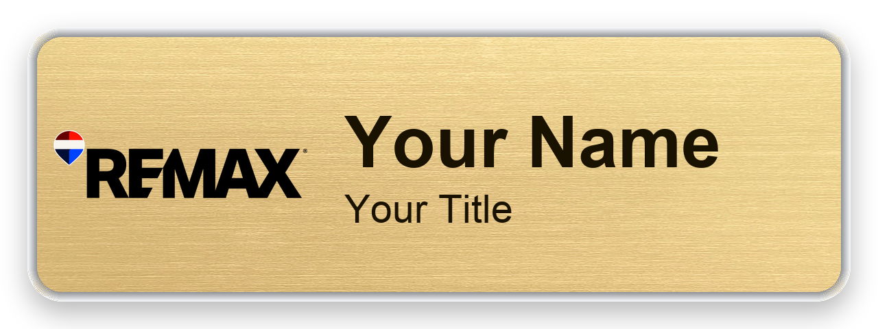 RE/MAX Badge, Gold Metallic, Gold Border