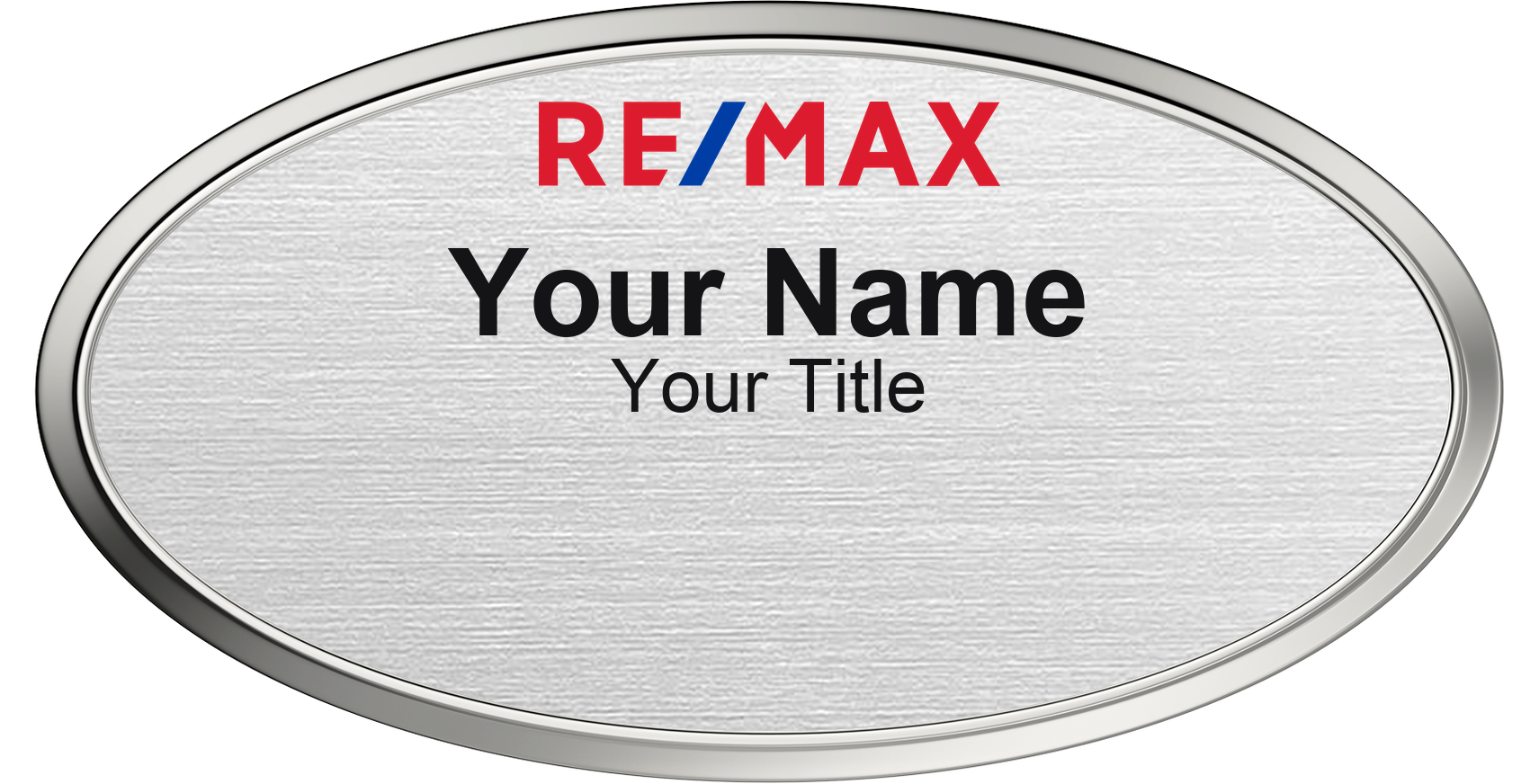 RE/MAX Badge, Silver Metallic, Silver Border