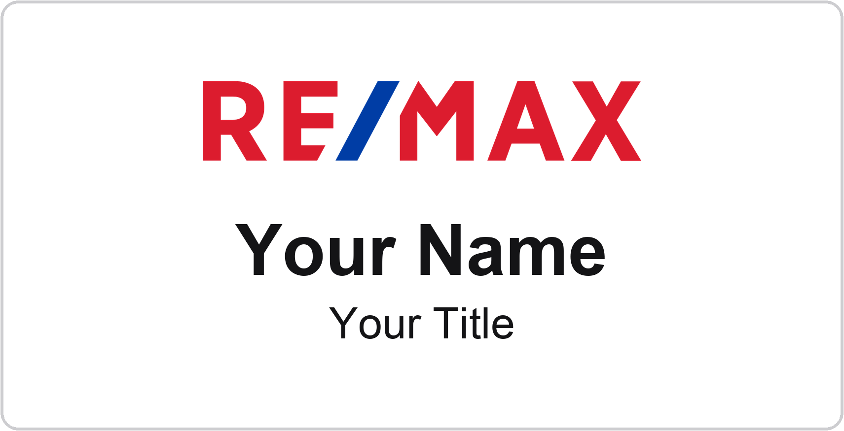 RE/MAX Badge, White, No Border
