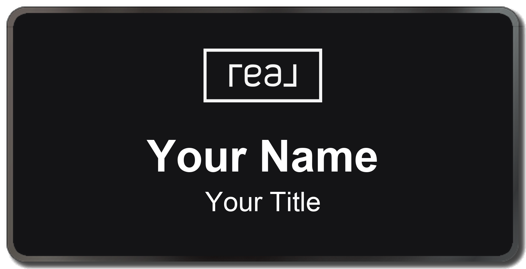 Real Broker Badge, Black, Black Border