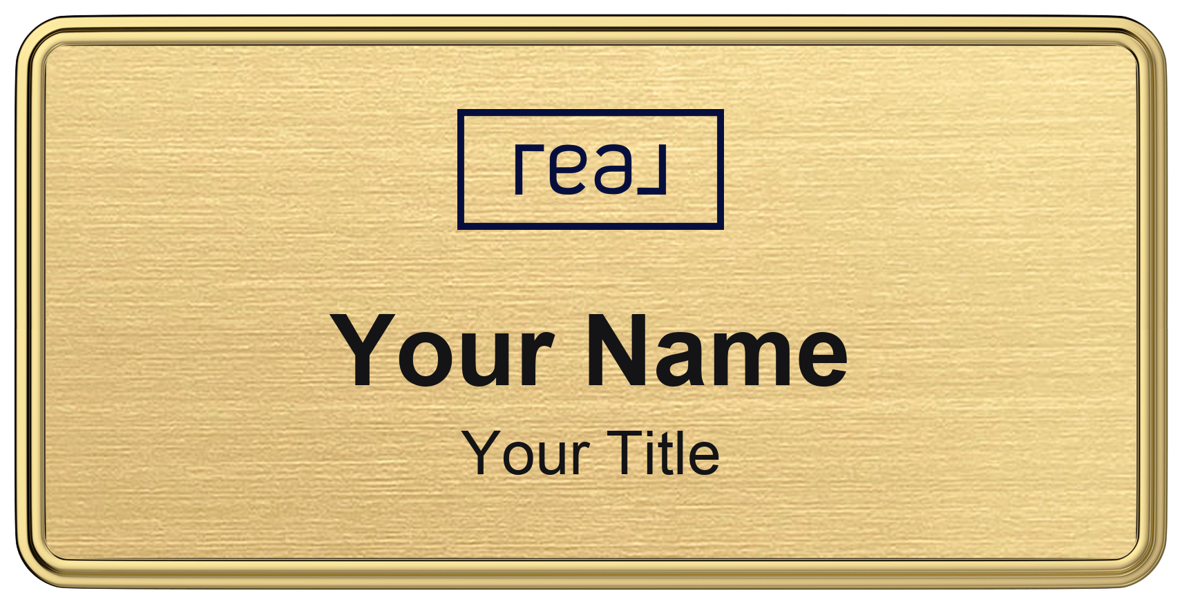 Real Broker Badge, Gold Metallic, Gold Border