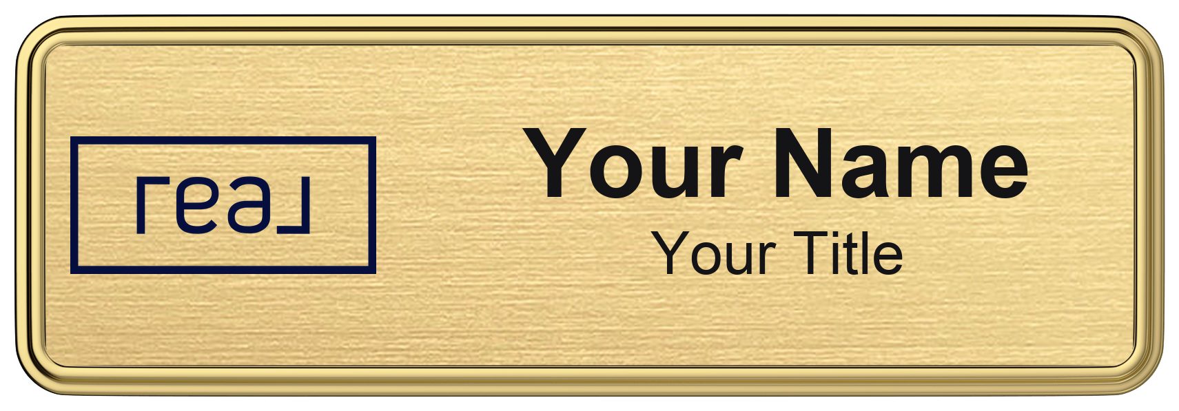 Real Broker Badge, Gold Metallic, Gold Border