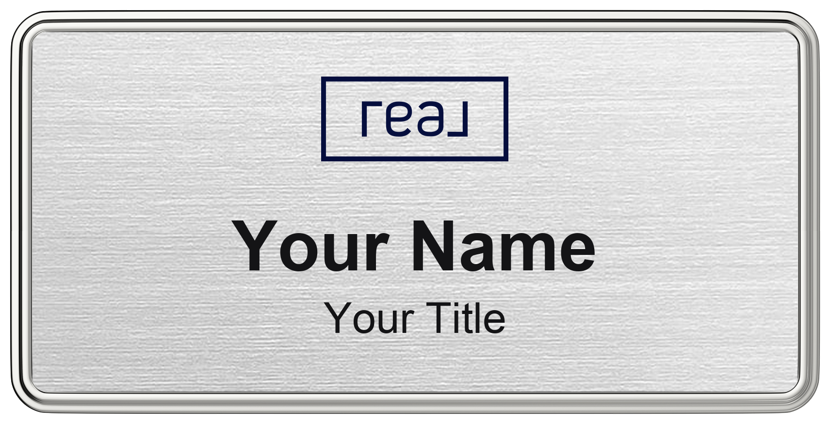 Real Broker Badge, Silver Metallic, Silver Border