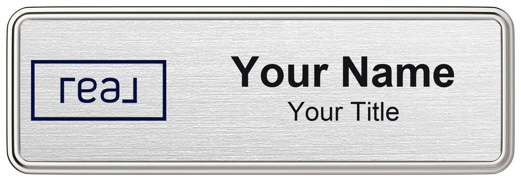 Real Broker Badge, Silver Metallic, Silver Border