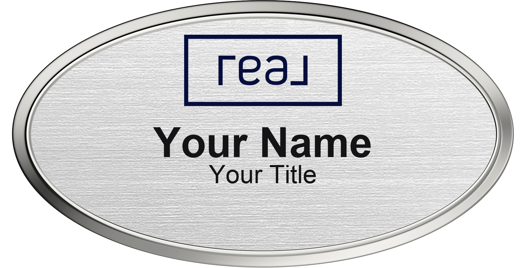 Real Broker Badge, Silver Metallic, Silver Border